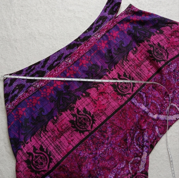Rampage Purple & Pink One Shoulder Batwing Sleeve Top size XL - Picture 4 of 10